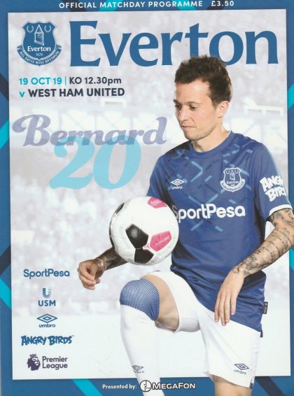 Everton v West Ham United   19-Oct-2019
