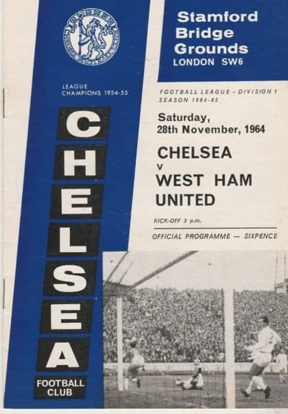 Chelsea v West Ham United 28-Nov-1964