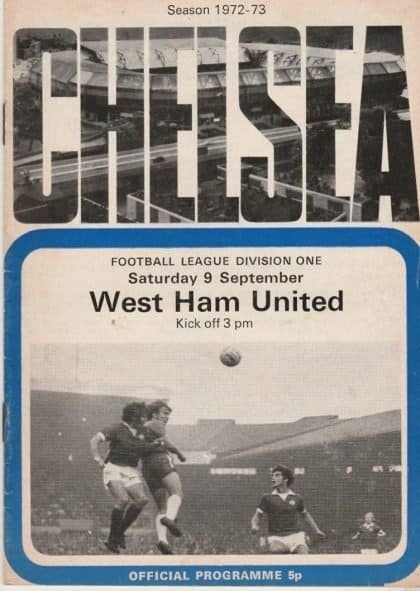 Chelsea v West Ham United  09-Sep-1972