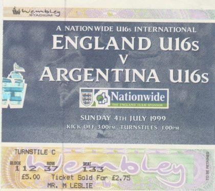 England Schoolboys v Argentina Schoolboys 04-Jul-1999