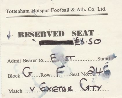 Tottenham Hotspur v Exeter City 07-Mar-1981