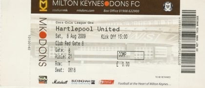 Milton Keynes Dons v Hartlepool United  08-Aug-2009