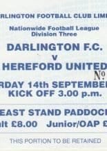 Darlington v Hereford United   14-Sep-1996