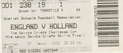 England Schoolboys v Holland Schoolboys 07-Mar-1992