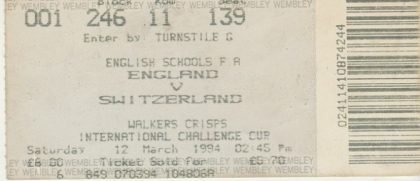 England Schoolboys v Switzerland Schoolboys 12-Mar-1994