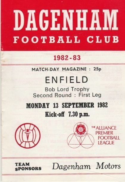 Dagenham v Enfield  13-Sep-1982