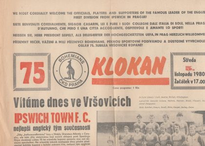 Bohemians Prague v Ipswich Town  05-Nov-1980