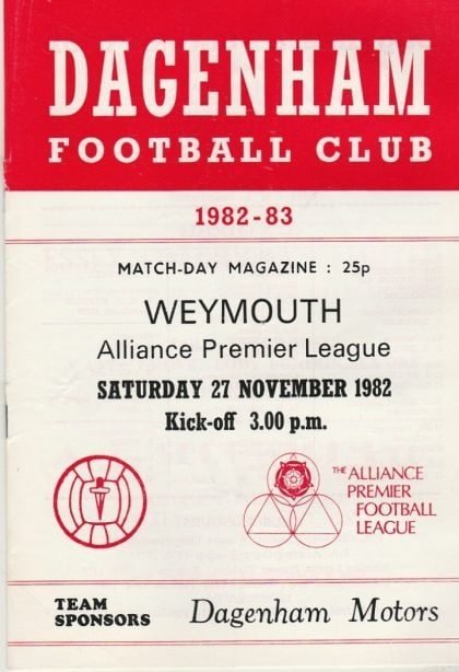 Dagenham v Weymouth  27-Nov-1982