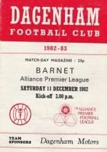 Dagenham v Barnet 11-Dec-1982