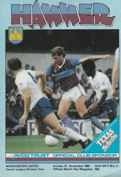 West Ham United v Manchester United  27-Nov-1983