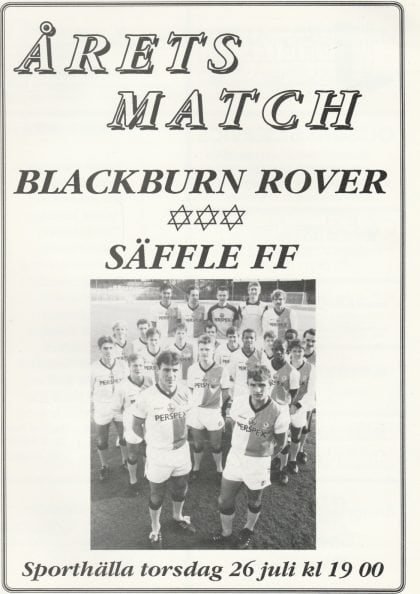 Säffle FF v Blackburn Rovers  26-Jul-1990