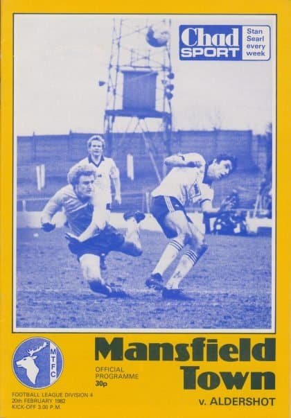 Mansfield Town v Aldershot 20-Feb-1982