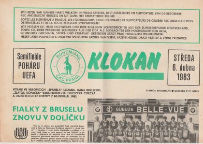 Bohemians Prague v Anderlecht 06-Apr-1983