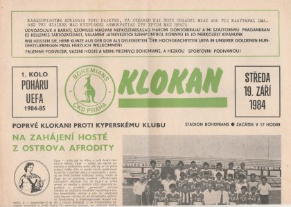 Bohemians Prague v Apollon Limassol  19-Sep-1984