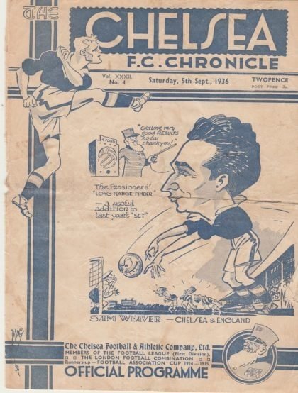 Chelsea v Birmingham City 05-Sep-1936