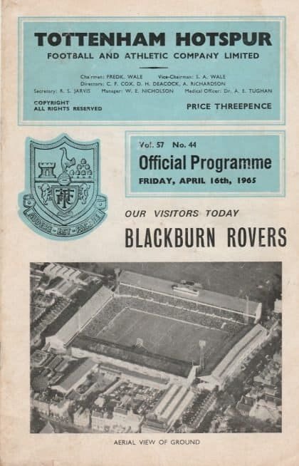 Tottenham Hotspur v Blackburn Rovers 16-Apr-1965