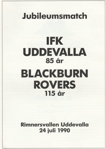 IFK Uddevalla v Blackburn Rovers  24-Jul-1990