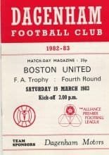 Dagenham v Boston United  19-Mar-1983