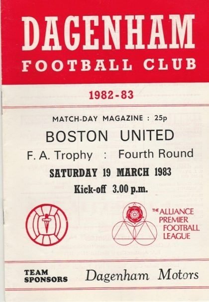 Dagenham v Boston United  19-Mar-1983