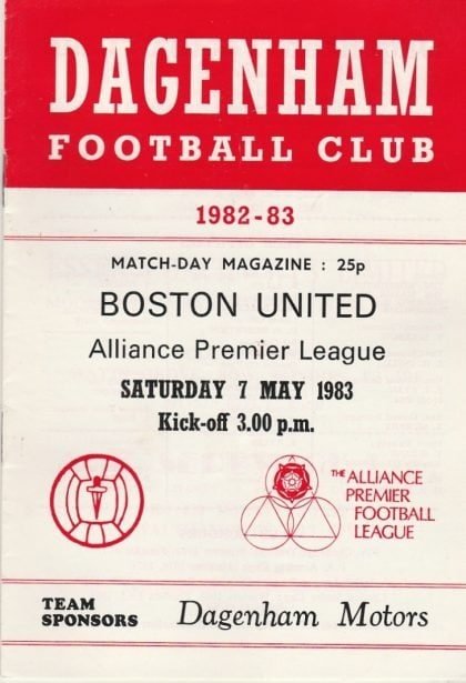 Dagenham v Boston United  07-May-1983