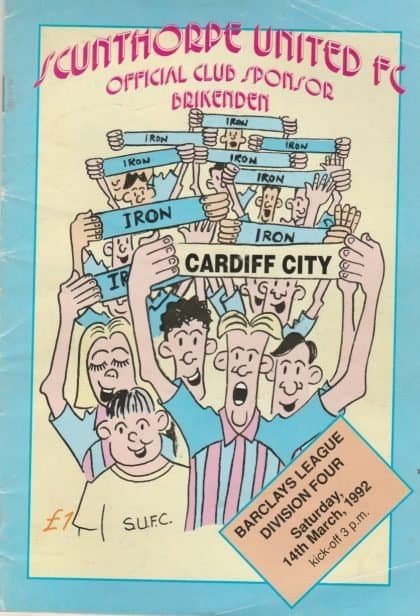 Scunthorpe United v Cardiff City  14-Mar-1992