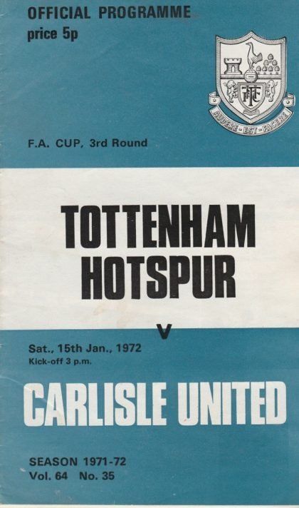 Tottenham Hotspur v Carlisle United 15-Jan-1972