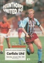 Scunthorpe United v Carlisle United  16-Jan-1993