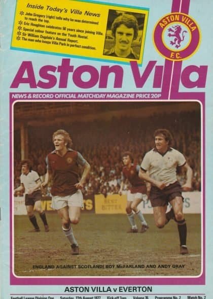 Aston Villa v Everton  27-Aug-1977