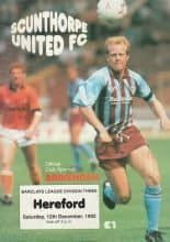 Scunthorpe United v Hereford United 12-Dec-1992
