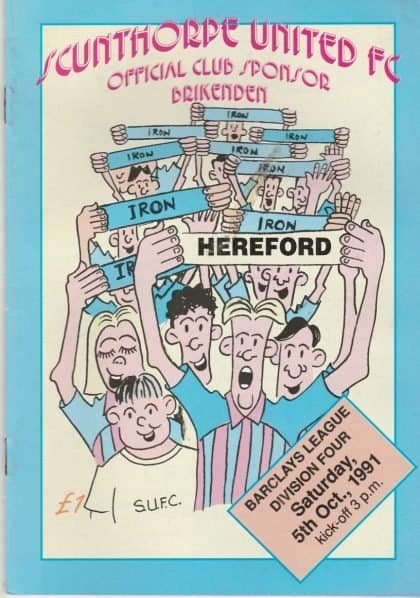 Scunthorpe United v Hereford United  05-Oct-1991
