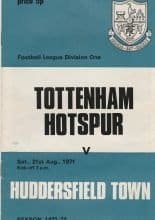 Tottenham Hotspur v Huddersfield Town 21-Aug-1971