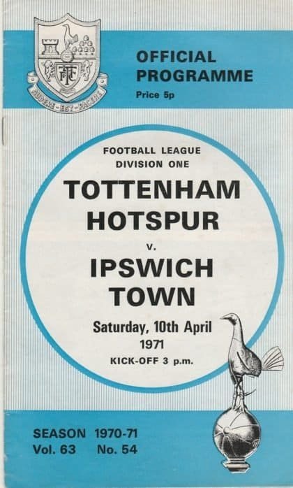 Tottenham Hotspur v Ipswich Town 10-Apr-1971