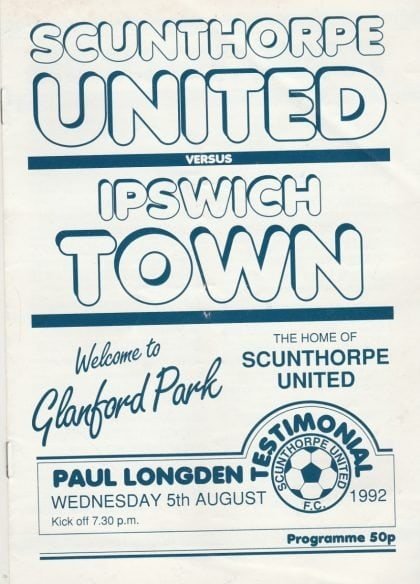 Scunthorpe United v Ipswich Town  05-Aug-1992