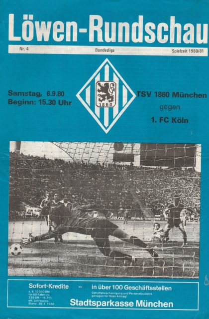 TSV 1860 Munich v 1FC Koln  06-Sep-1980