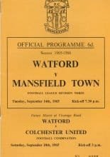 Watford v Mansfield Town 14-Sep-1965