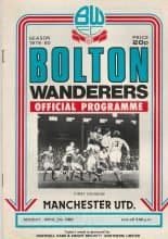 Bolton Wanderers v Manchester United 07-Apr-1980