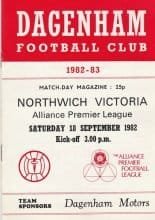 Dagenham v Northwich Victoria 18-Sep-1982