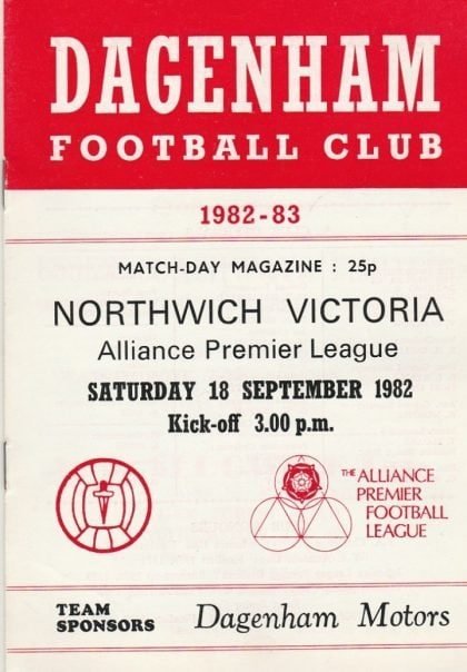 Dagenham v Northwich Victoria 18-Sep-1982