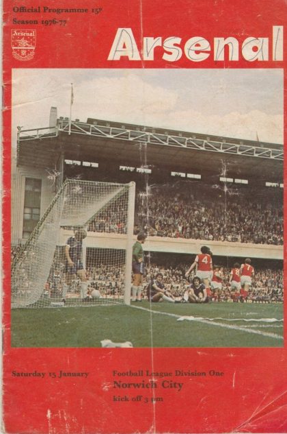 Arsenal v Norwich City 15-Jan-1977