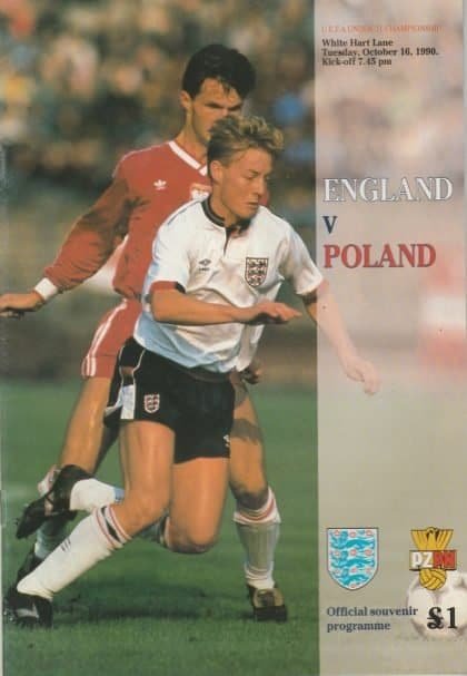 England u21 v Poland u21  16-Oct-1990