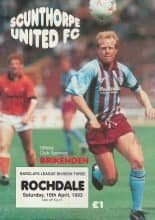 Scunthorpe United v Rochdale 10-Apr-1993