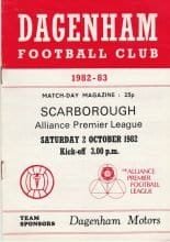 Dagenham v Scarborough  02-Oct-1982