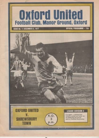 Oxford United v Shrewsbury Town 03-Dec-1977