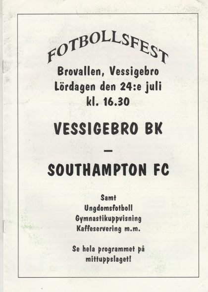 Vessigebro BK v Southampton 24-Jul-1993