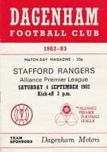 Dagenham v Stafford Rangers  04-Sep-1982