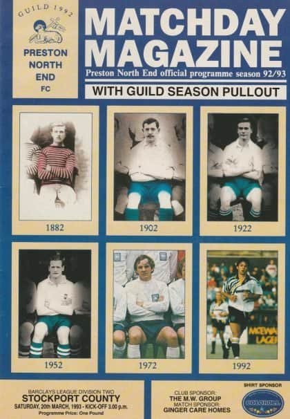 Preston North End v Stockport County 20-Mar-1993