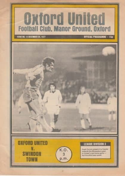 Oxford United v Swindon Town  26-Dec-1977