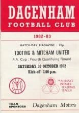 Dagenham v Tooting & Mitcham United  30-Oct-1982