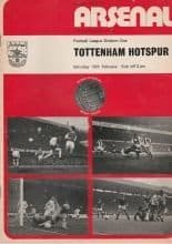 Arsenal v Tottenham Hotspur 16-Feb-1974