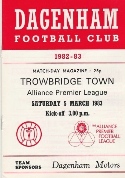Dagenham v Trowbridge Town  05-Mar-1983